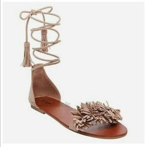 Beige Tassle Fringe sandals